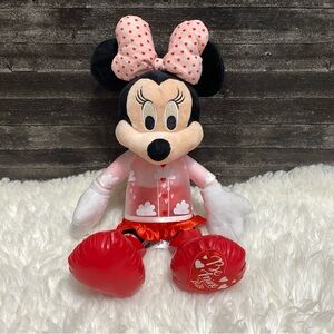 MINNIE MOUSE PLUSH BE MINE HEARTS RAIN JACKET BOW VALENTINES DAY STUFFED TOY